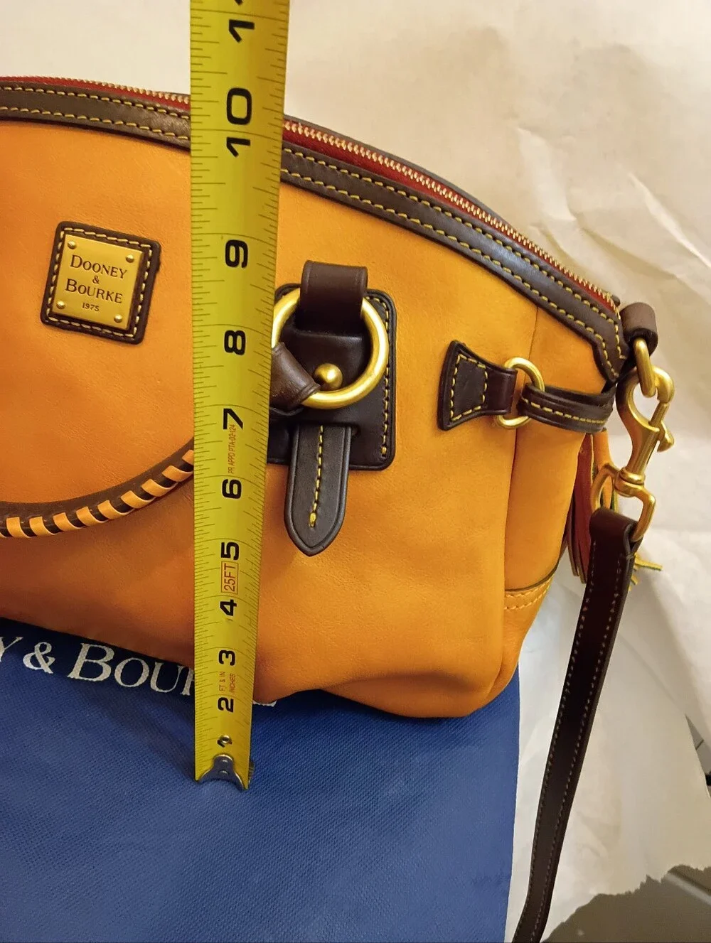 Dooney & Bourke Florentine Leather Satchel with Tassel - Picture 5 of 15